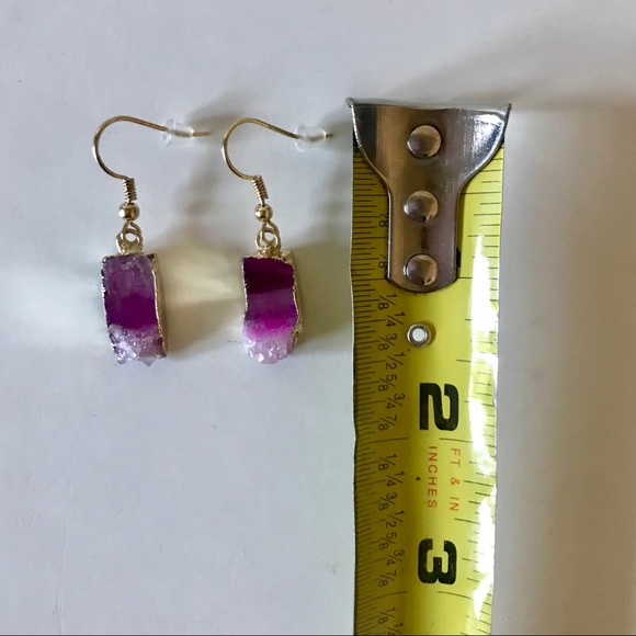 COPY - Beautiful Hand Crafted Pink Stone Earrings - Picture 4 of 4